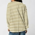 thumbnail image 3 of Jalioing Women's Striped Shirt Long Sleeve Dropped Shoulder Fashion Pullover Tee Casual Loose Crew Neck T Shirt, 3 of 7