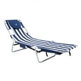 thumbnail image 2 of Ostrich Backpack Chaise Lounge Chair with Storage Bag, Navy Stripe (4 Pack), 2 of 8