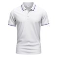 thumbnail image 6 of Ecqkame Men's Casual Shirts Fashion Short Sleeve Turndown Collar Loose Tops Solid Color Trendy Summer Button Tops 02-White S, 6 of 9