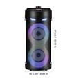 thumbnail image 2 of 1 juego de altavoces portátiles con micrófonos, altavoces para exteriores con subwoofer, sistema de altavoces PA portátil con control remoto y luces LED de colores para fiestas en casa., 2 of 6