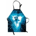 thumbnail image 1 of Astronaut Apron Space Man Diving Into the Core Various Geometric Shapes and Triangle Space Adventures, Unisex Kitchen Bib Apron with Adjustable Neck for Cooking Baking Gardening, Blue, by Ambesonne, 1 of 3