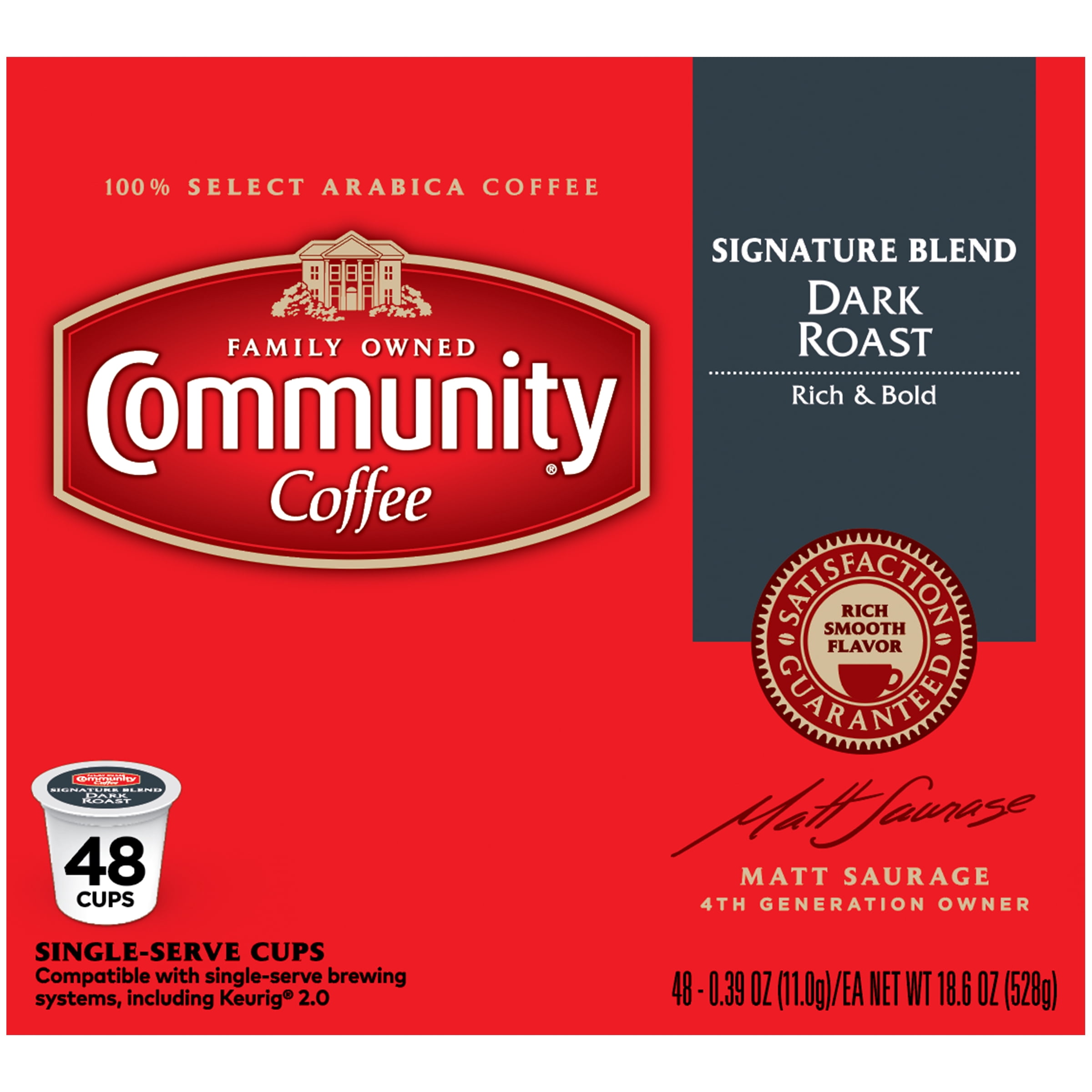 Community Coffee Signature Blend Medium Roast Keurig Coffee Pods, 48 Ct