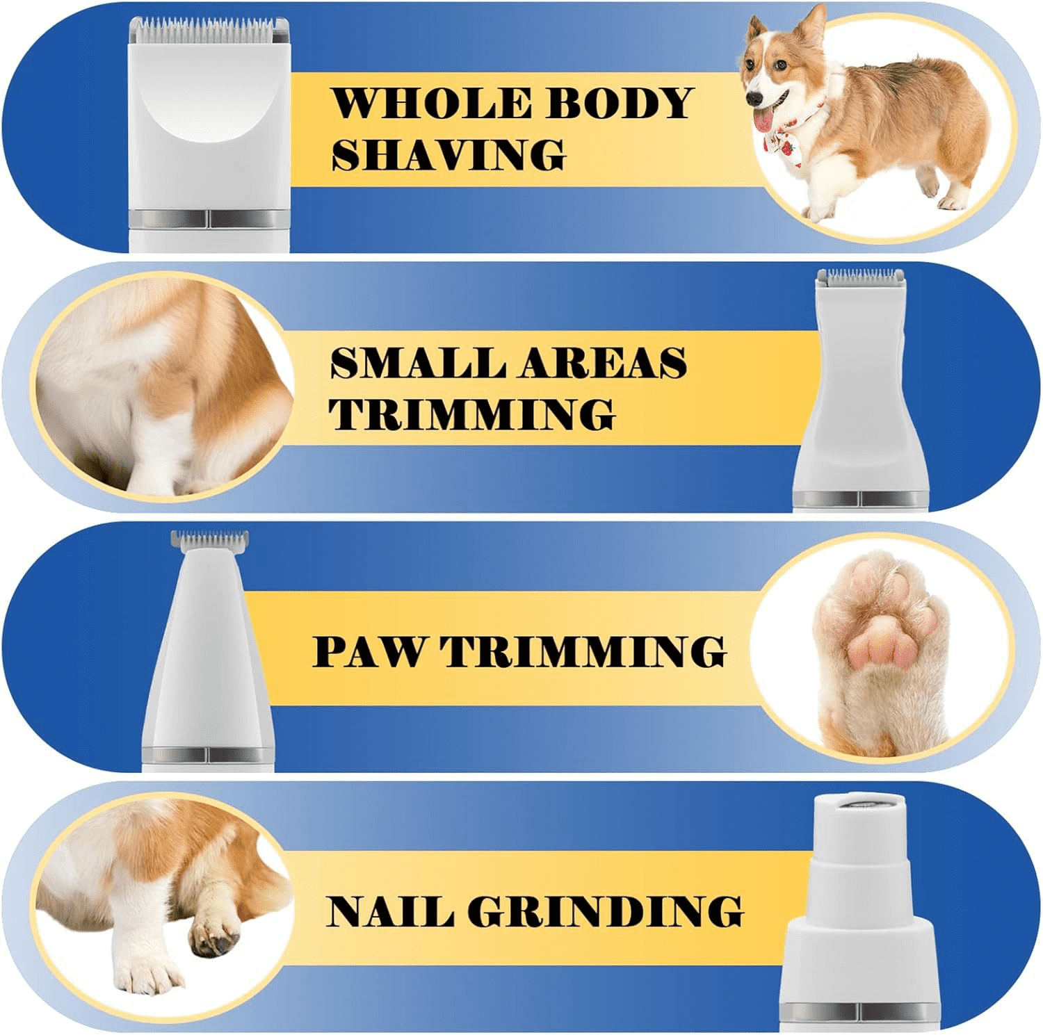 ZUPOX Dog Clippers, Low Noise, Rechargeable, Cordless