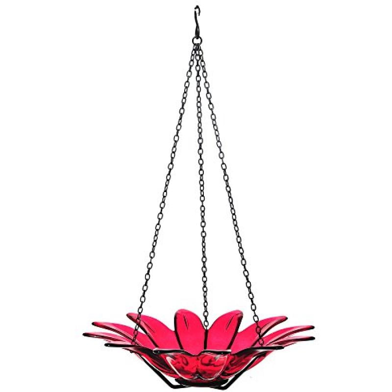 Couronne Company M349-200-06 16.9 oz Recycled Glass and Metal Hanging Daisy Birdbath... by