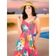 thumbnail image 2 of VESTIDO LARGO DE MUJER STRETCH DE ESTAMPADOS PRIMAVERALES UNITALLA, 2 of 5