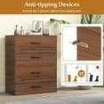 thumbnail image 5 of Giantex 2-Drawer Stackable Dresser, Lateral File Cabinet, Drawer Chest w/Anti-Topping Kits, Walnut, 5 of 6