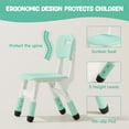 thumbnail image 3 of Brelley Kids Table and 4 Chairs Set Green, Height Adjustable, Suit for Ages 2-10, Wooden Finish, 3 of 10