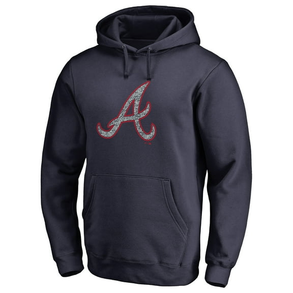 Men's Navy Atlanta Braves Static Logo Pullover Hoodie