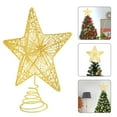 thumbnail image 5 of Home Xmas Tree Craft Five-Pointed Star Christmas Decoration Tree Ornaments Christmas Tree Top Star Gold Glitter GOLD, 5 of 8
