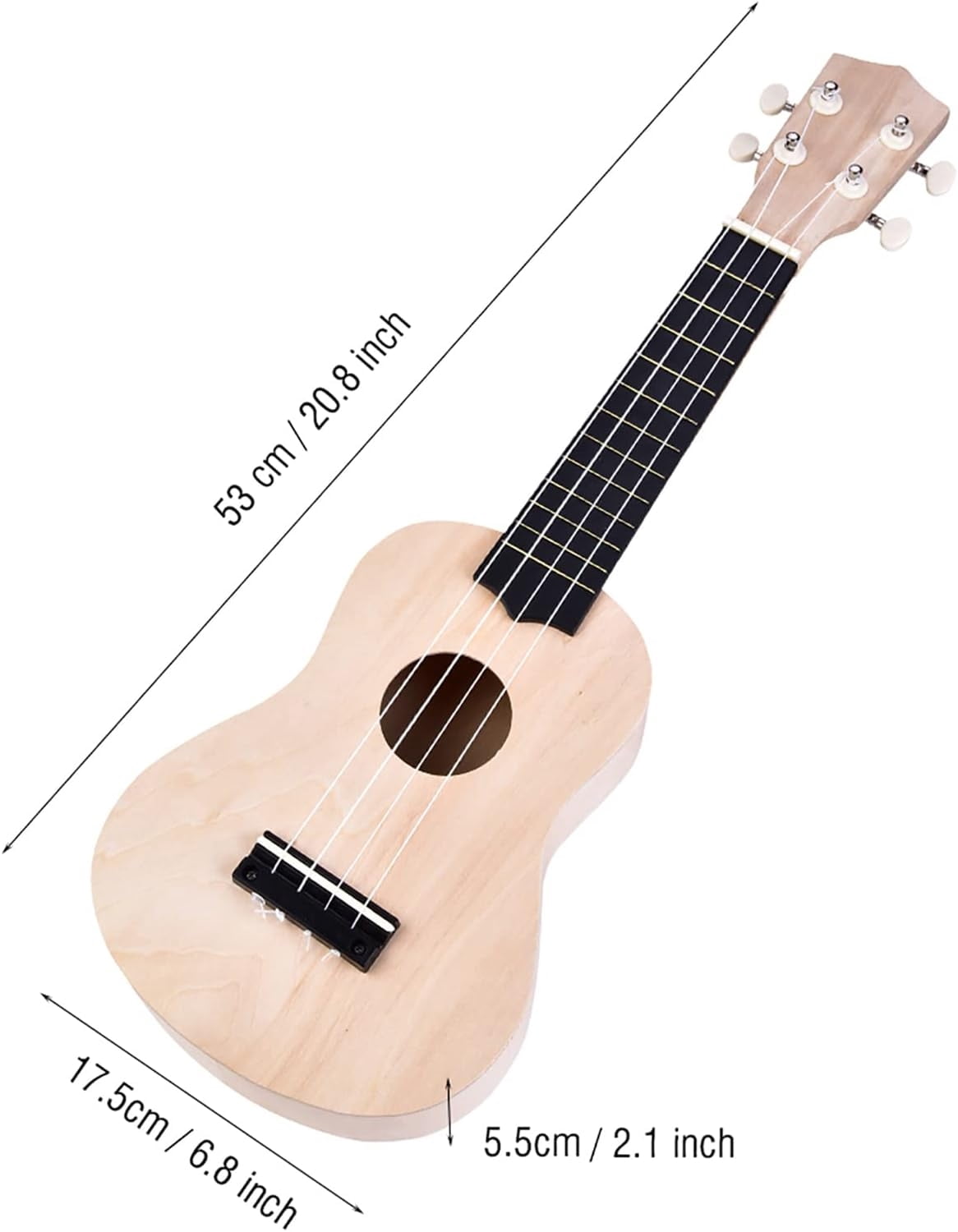 DIY Ukulele Kit, 21 Inch Basswood 4 String Guitar Build Your Own Ukulele Kit DIY Musical Instruments for Adults Beginners