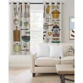 thumbnail image 2 of Kitchenware Kitchen Curtains Vintage Kitchen Cooking Tool Retro Beige Cafe Short Curtains for Bathroom Blackout Window Curtain Grommet Small Window Treatment Drapes for Bedroom Living Room 42"x45"x2, 2 of 9