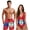 Belize Flag, variant on Brown Leopard Couple Swimsuits Matching Set Him and Her Women's Ruffled One Piece Swimsuit V Neck Lace Up Bathing Suits Men's Quick Dry Swim Trunks Drawstring Beach Shorts