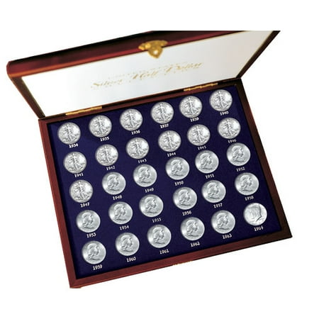 Military Coin Display - American Coin Treasures 30 Years of US Mint Half Dollars Each Struck of .900 Fine Silver Display Box