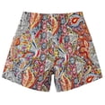 thumbnail image 3 of Shorts for Women Bohemian Front Tie Waist Short Relaxed High Rise Summer Casual Shorts for Everyday Wear Comfortable Elastic Waist Beach Ready Red M, 3 of 4