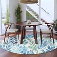 thumbnail image 5 of Blue Green Leaf Round Rug 5ft Washable Circle Kitchen Rugs Non Slip Summer Vintage Watercolor Plant Large Area Rug Indoor Floor Carpet for Bedroom Living Room Home Office Dining Room Nursery, 5 of 8