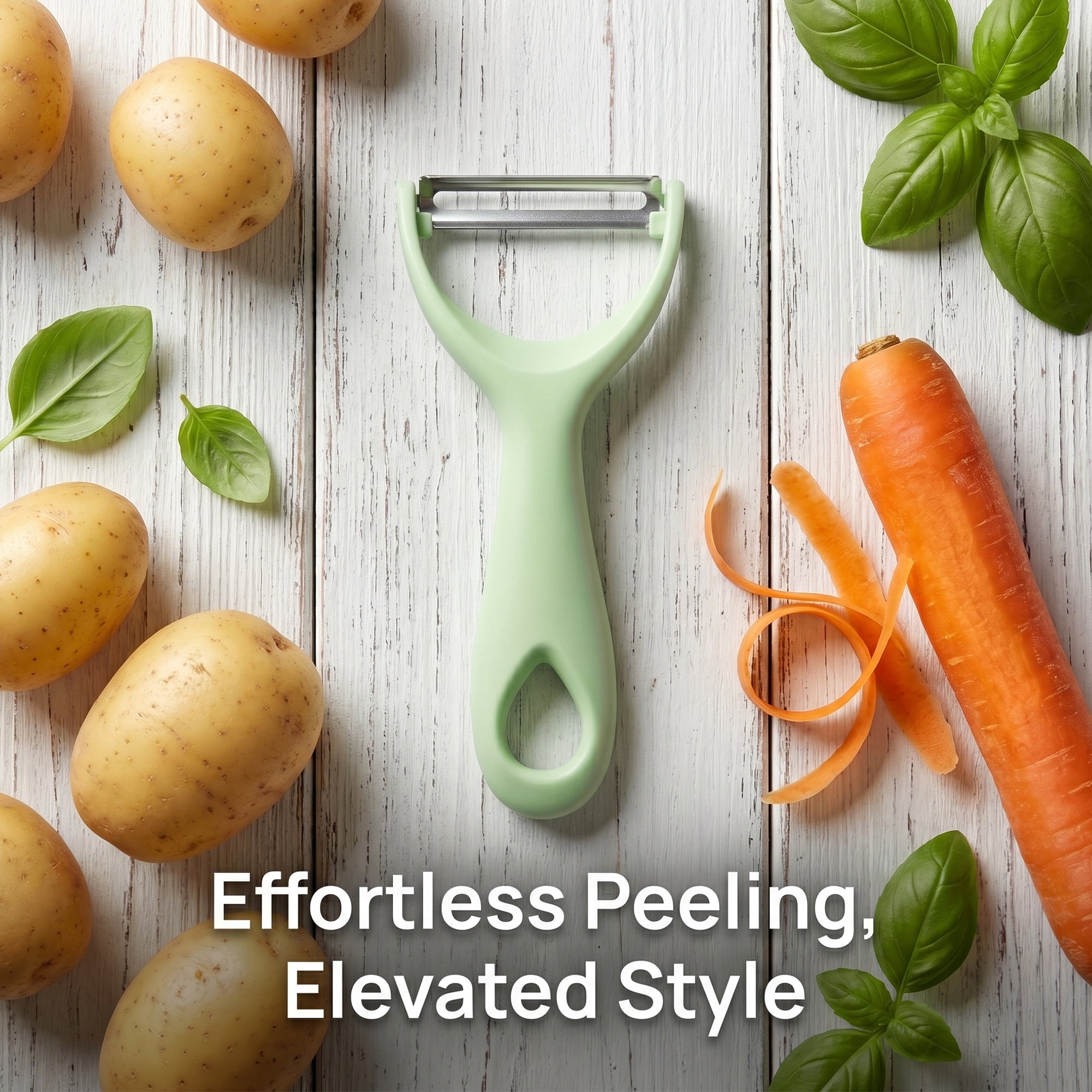 Unique Bargains Vegetable and Apple Peeler with Ergonomic Handle Light Green 5.1x2.4 inch