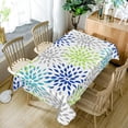thumbnail image 5 of 60x84inches Abstract Dahlia Flower Table Cloth Modern Geometric Floral Tablecloth Stain Resistant Wrinkle Free Table Cover for Dining Room Kitchen Indoor Outdoor Picnic Party Decorations, 5 of 7