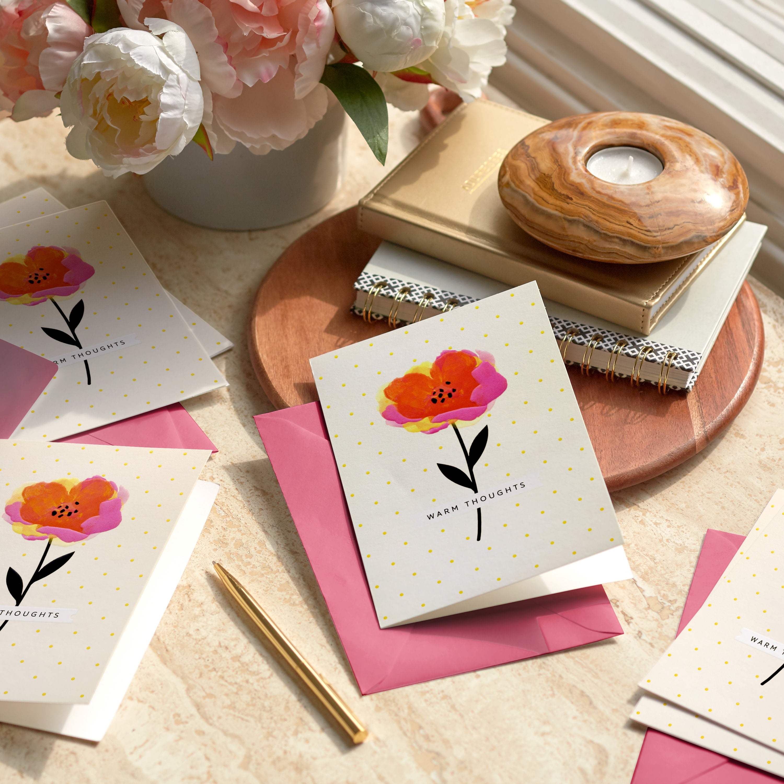 Hallmark Blank Notes (Warm Thoughts Floral), Pack of 10