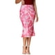 thumbnail image 1 of Falda Bohemia Inspire Chic para Mujer, Falda Midi Cuerpo Ajustado de Malla con Cola de Pez, Color Rosa, 1 of 6