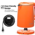 thumbnail image 5 of Secura Stainless Steel Double Wall Electric Kettle Water Heater for Tea Coffee w/Auto Shut-Off and Boil-Dry Protection, 1.0L (Orange), 5 of 7