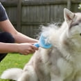 thumbnail image 3 of The Room Collective Self-Cleaning Slicker Brush for Dogs & Cats, Blue, 3 of 7
