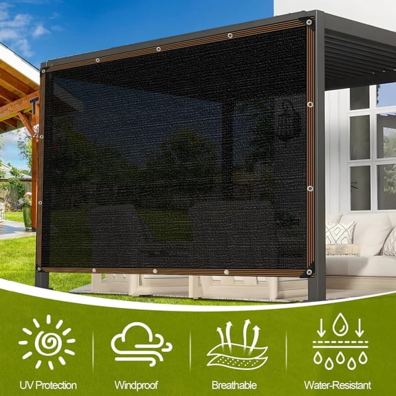 Outdoor Sunshade and UV Protection Net, Encrypted 10*10ft Shade Trap Shade Cloth for Plants Patio, Balcony (Black)