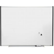 Lorell Magnetic Dry-erase Grid Lines Marker Board 48" (4 ft) Width x 36" (3 ft) Height - Porcelain Surface - Silver, Ebony Frame - 1 Each