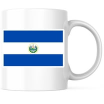 El Salvador World Flag Coffee Mug - Pride - 11 Ounce Coffee Mug - Printed On Both Sides - Choose from Over 100 Countries - Microwave & Dishwasher Safe - White Handle & Interior - BMCM00864