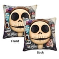 thumbnail image 4 of Fundas de almohada de terciopelo negro de Pesadilla antes de Navidad para sala de estar, sofá, dormitorio, fundas de cojín cuadradas sólidas suaves decorativas con cremallera invisible, sin inserto., 4 of 5