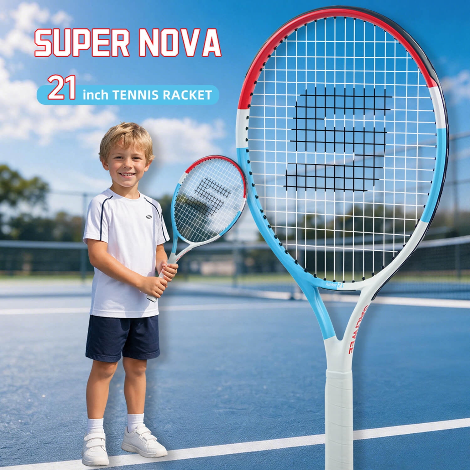 19/21/23/25 Inch Carbon Fibre Tennis Racket, Professional Beginners High Quality, Lightweight & Durable, Already Threaded, Best Gifts for Son & Daughter, Fostering A Love of Sport