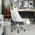thumbnail image 6 of Office Task Chair, Armless Desk Chair Modern Swivel Mid-Back Rolling Chair Height Adjustable with Upholstered Seat Cushion, White, 6 of 10