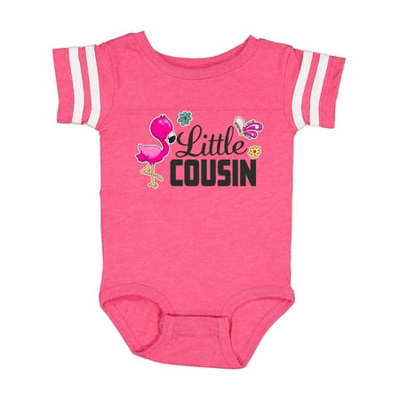 

Inktastic Little Cousin with Flamingo and Flowers Gift Baby Girl Bodysuit