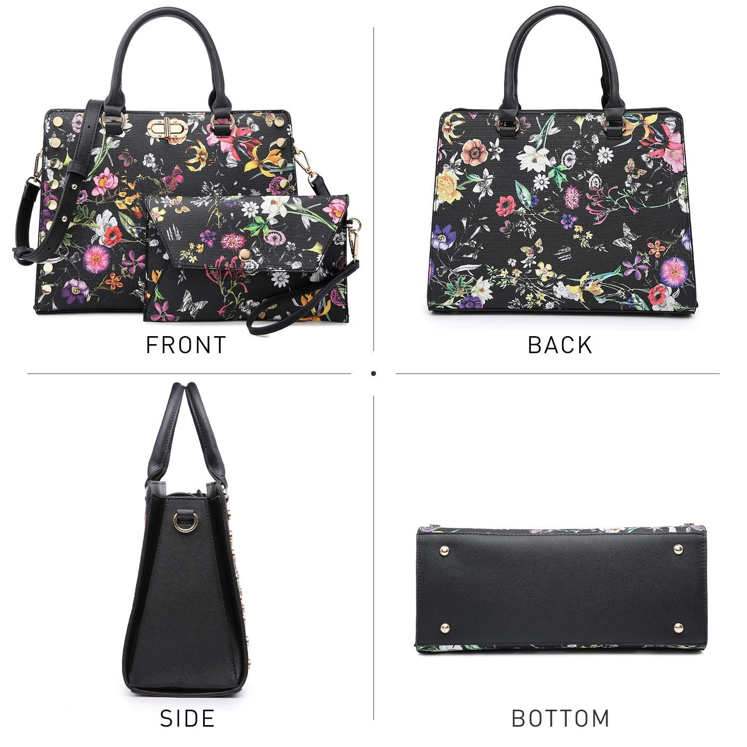 Dasein Purses and Handbags for Women Satchel Bags top Handle Shoulder Bag Work Tote Bag with Matching Wallet