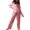 thumbnail image 2 of EDHITNR Nightshirt Women Clearance Plus Size Hearts Pattern Causal Sleepwear with Pants 2 PCS Crew Neck Long Sleeve Pajama Set Gift for Women Summer Saving Clearance, 2 of 7