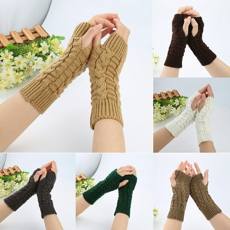 Xcr Womens Mitten - Girl12Queen Women’s Fashion Winter Arm Warmer Long Fingerless Mitten Knitted Soft Gloves