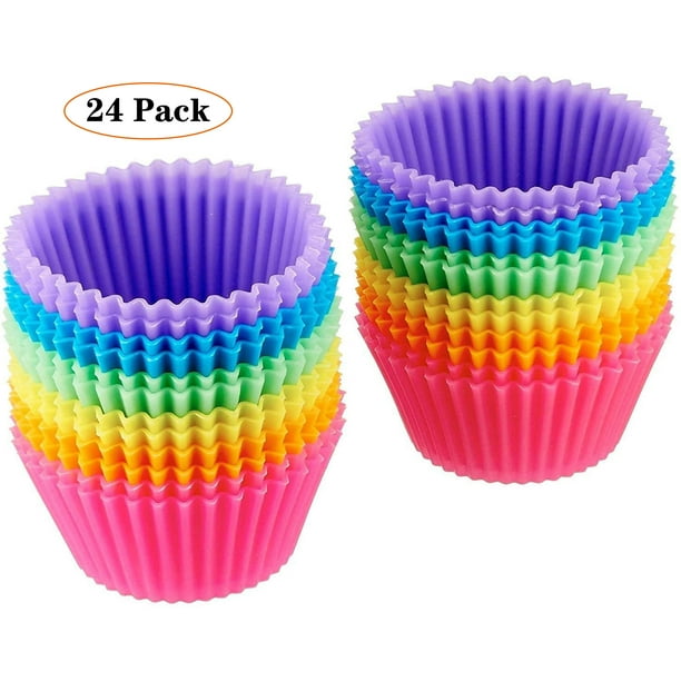 EIMELI 24 Packs Silicone Cupcake Baking Cups Molds EIMELI 24 Packs Silicone Cupcake Baking Cups Molds