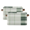 thumbnail image 2 of Light and Dark Green Plaids Square Storage Bins with Handles Collapsible Containing Box 1 Pack, 2 of 9