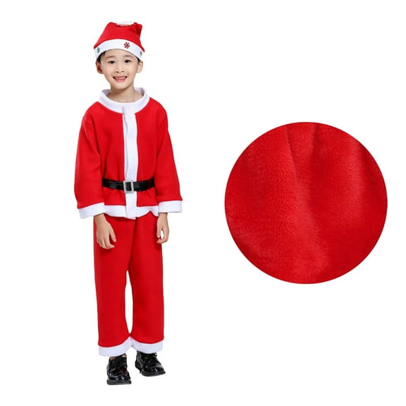 Santa Outfit Kids Boy Long Sleeve Xmas Santa Suit 4PCS Youth Santa Claus Set Christmas Baby Clothes Holiday Outfit