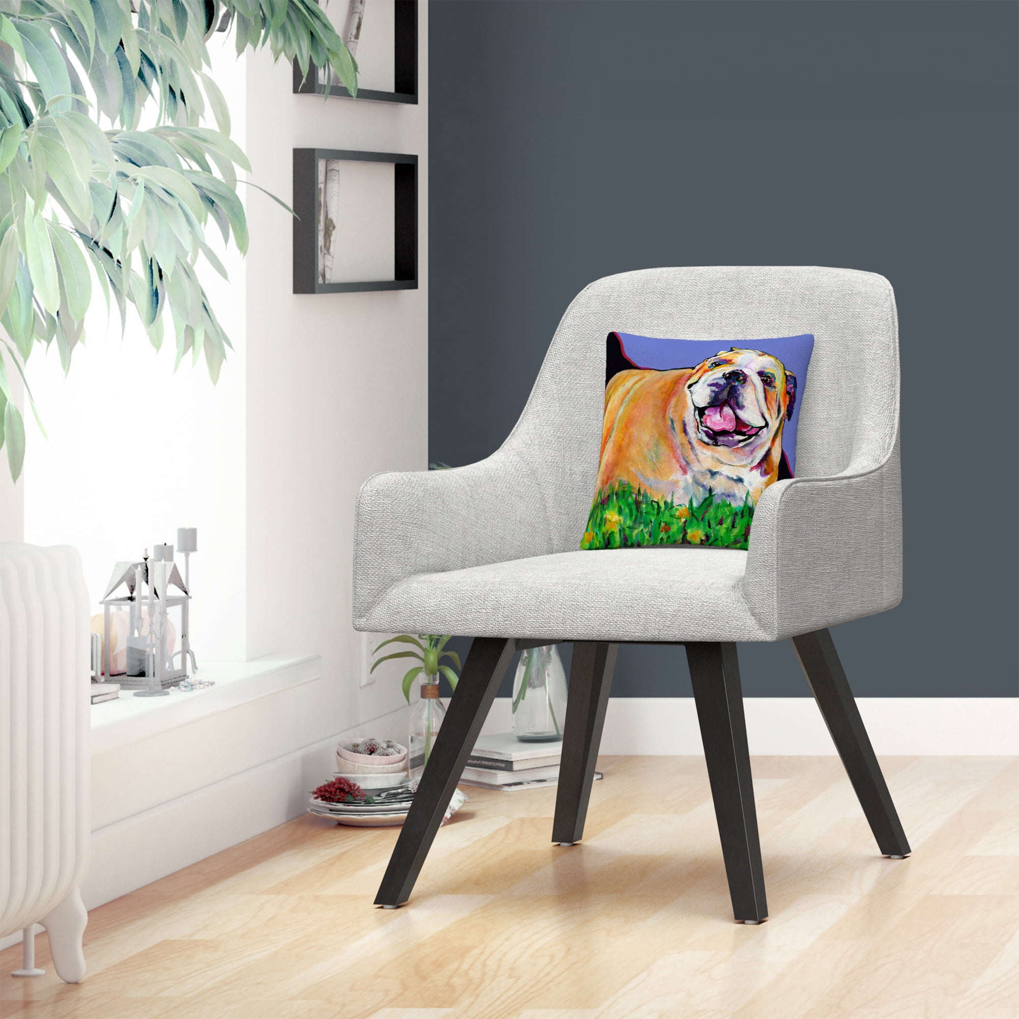 Spring Fever' Animals Pets Painting Bold By Pat Saunders-White 16 X 16 Decorative Throw Pillow