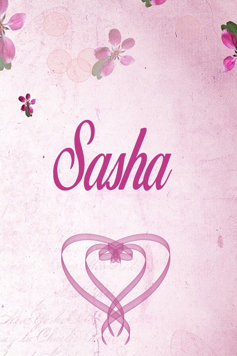 Sasha Personalized Name Notebook/Journal Gift For Women & Girls 100 Pages (Pink Floral Design