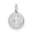 thumbnail image 1 of Sterling Silver Rhodium-plated Baptism Disc Charm QC2403 (15mm x 10mm), 1 of 2