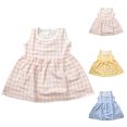 thumbnail image 4 of Mnyotv Lace Plaid Skirt Dresses for Girls Kids Summer Clothes Casual Sleeveless A-Line Dress Toddler Outfits Size 1-2Y, 4 of 5