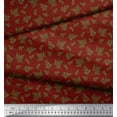 thumbnail image 2 of Soimoi Red Velvet Fabric Mimosa Pudica Leaves Print Fabric by the Yard 60 Inch Wide, 2 of 3