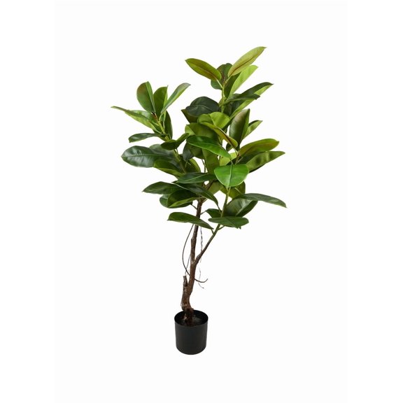 Artificial Rubber Plant in Black Pot