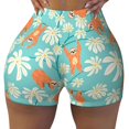 thumbnail image 2 of Picia Cute Sloth on Floral Tree Printed Workout Shorts for Women Seamless Scrunch Butt Lifting High Waisted Yoga Gym Booty Running Moisture-wicking Short Pants-Medium, 2 of 9