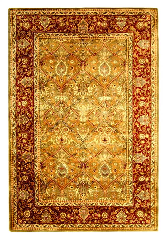Light Green & Rust Wool Rug (2 ft. 6 in. x 12 ft. Runner)