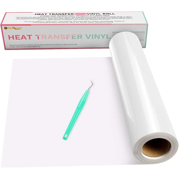 Rollos HTV de vinilo HTV blanco HTVRONT de transferencia de calor de 12 x 4,5 m