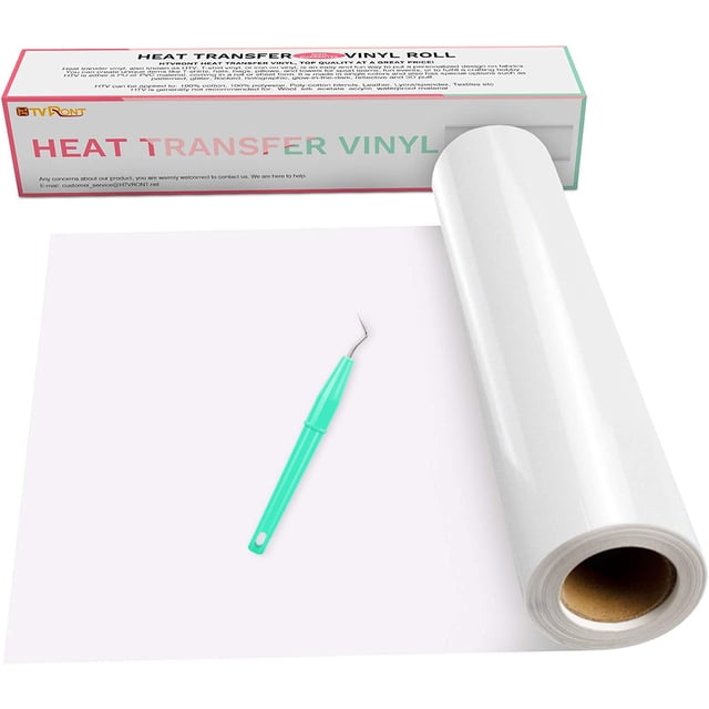 Rollos HTV de vinilo HTV blanco HTVRONT de transferencia de calor de 12 x 4,5 m