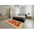 thumbnail image 5 of Ahgly Company Machine Washable Indoor Round Abstract Orange Area Rugs, 4' Round, 5 of 7