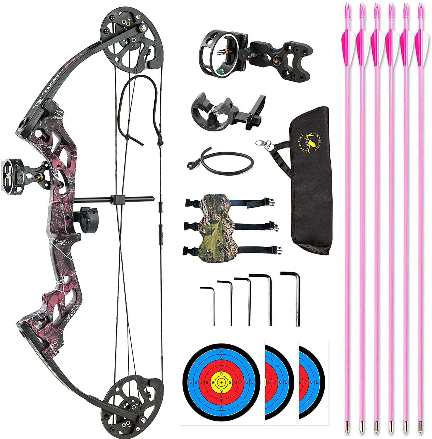 Takedown Recurve Bow Set 32LBS Archery Bow Arrow Adults Youth Shooting Practice 